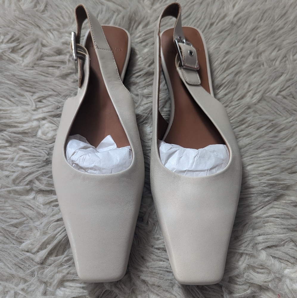 NWOT Vagabond Wioletta Leather Slingback Ballet Flat in Off White - Picture 4 of 11
